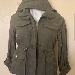 Olive Military Style Motto Jacket